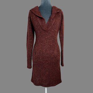 chunky knit sweater hoodie mini dress Buffalo David Bitton size L